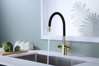 Смеситель для кухни Paulmark Salix Sa213419-G золото